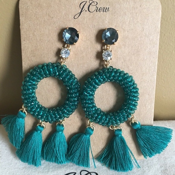 J. Crew Jewelry - NWT J. Crew Dark Jade Beaded Stone